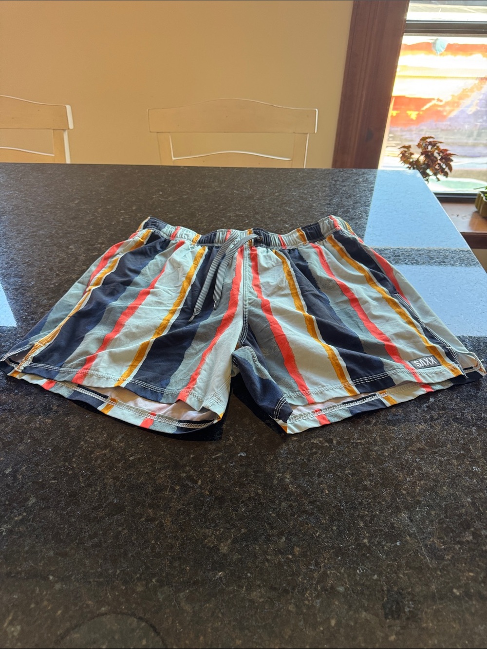 Saxx - Navy, Light Blue, Red, Mustard - Men’s Multi-Stripe Swim Trunks